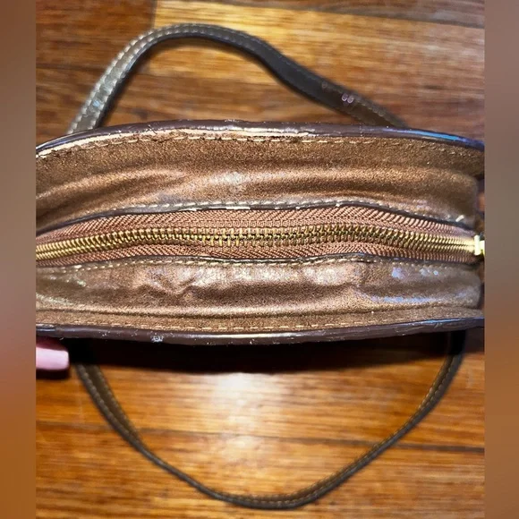 Free People crossbody purse brown metallic sparkly western country boho cowgirl - Picture 2 of 11